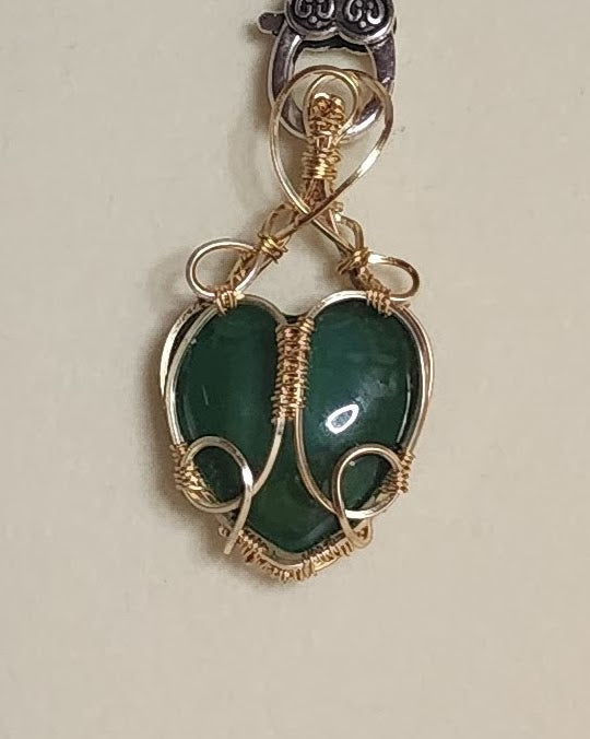 Emerald Green Heart Shaped Romantic Pendant