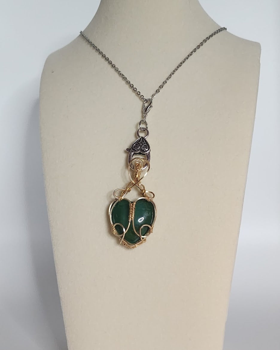 Emerald Green Heart Shaped Romantic Pendant
