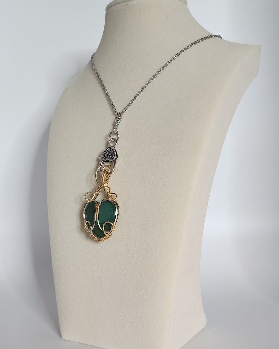 Emerald Green Heart Shaped Romantic Pendant