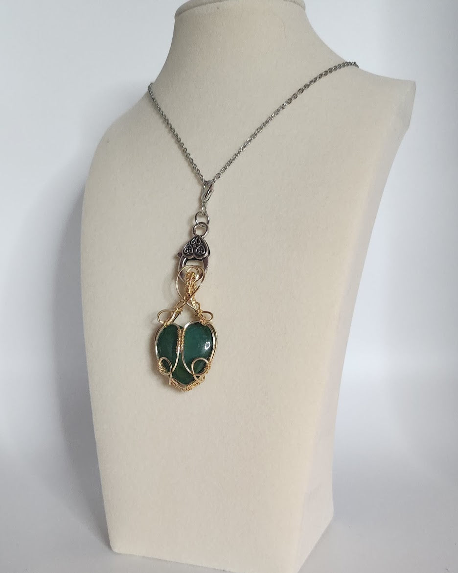 Emerald Green Heart Shaped Romantic Pendant