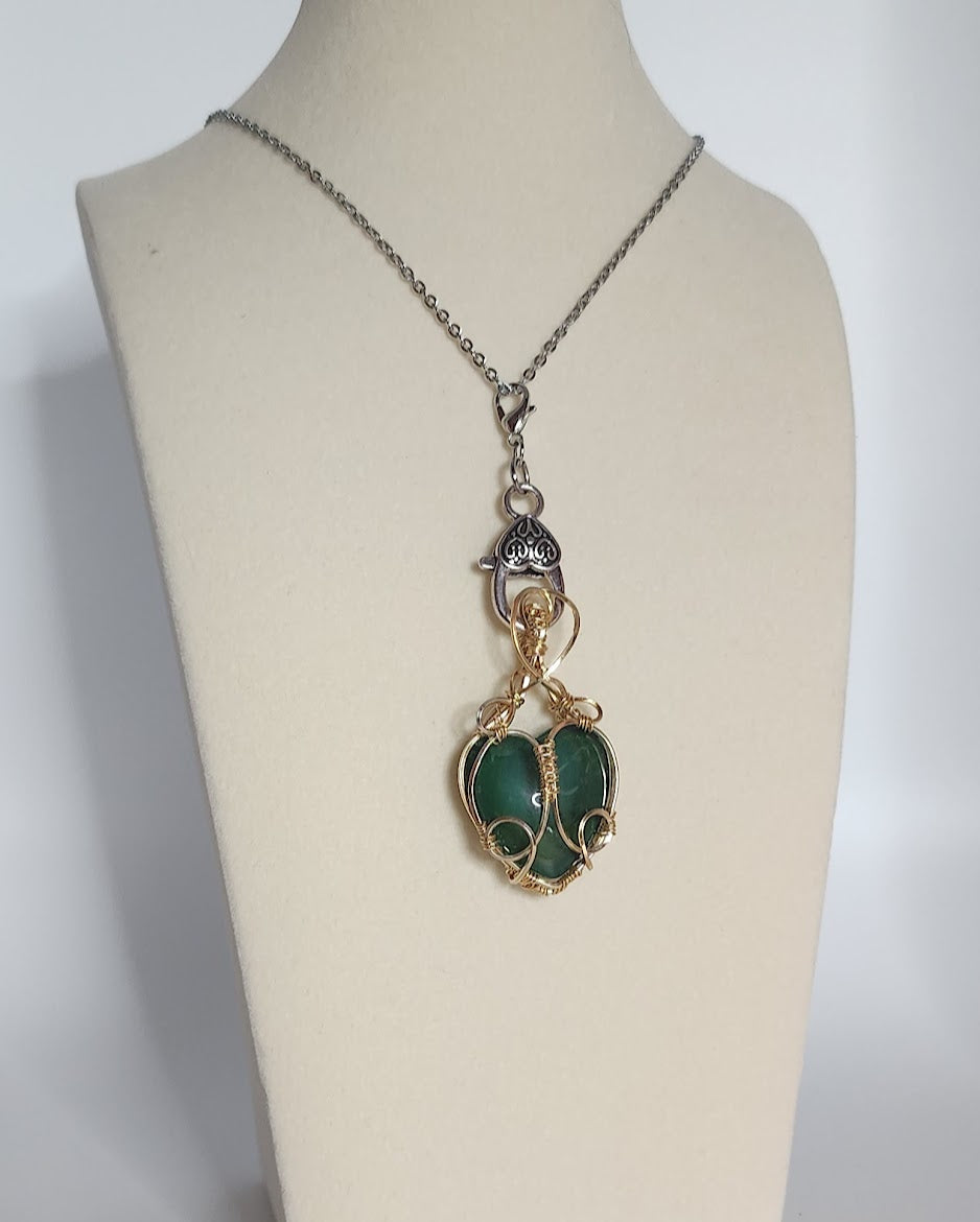 Emerald Green Heart Shaped Romantic Pendant