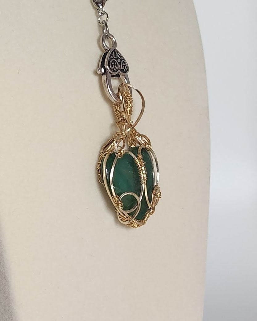 Emerald Green Heart Shaped Romantic Pendant