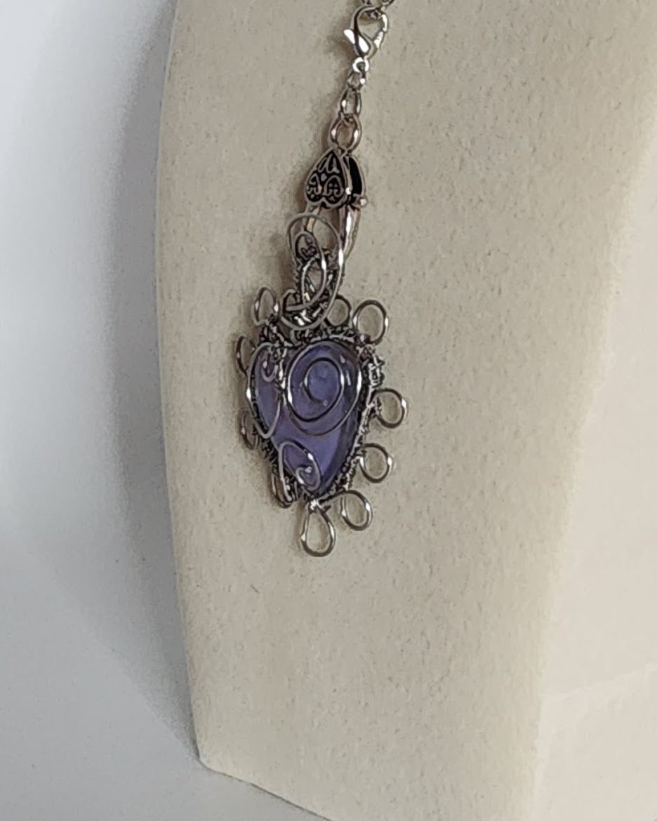 Purple Iridescent Heart Pendant