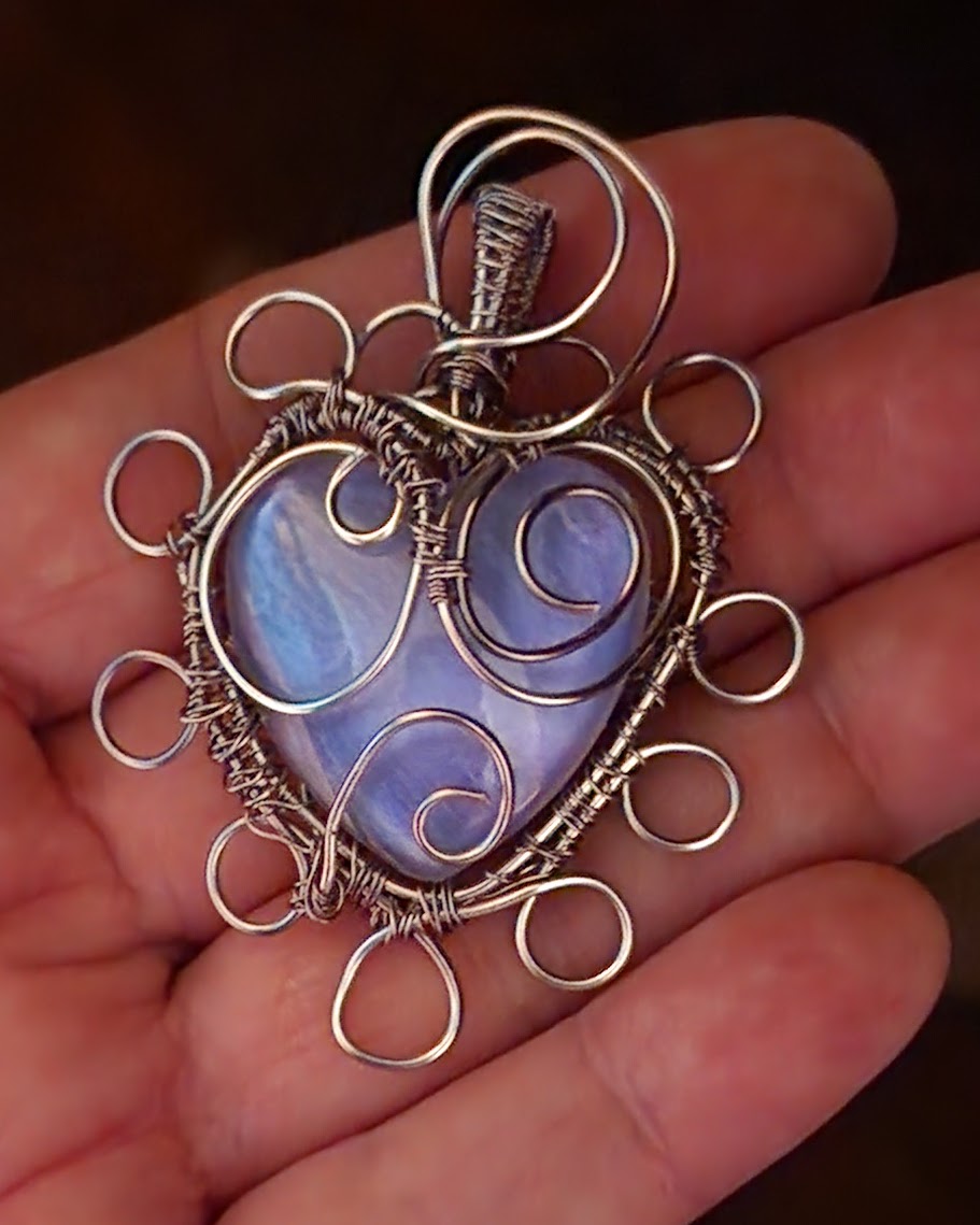 Purple Iridescent Heart Pendant