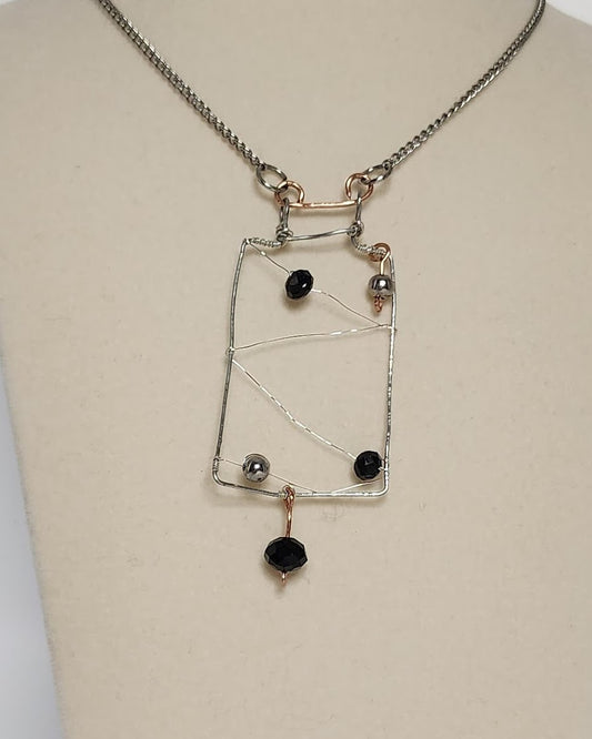 Free-Form Rectangular Mixed-Metal Necklace