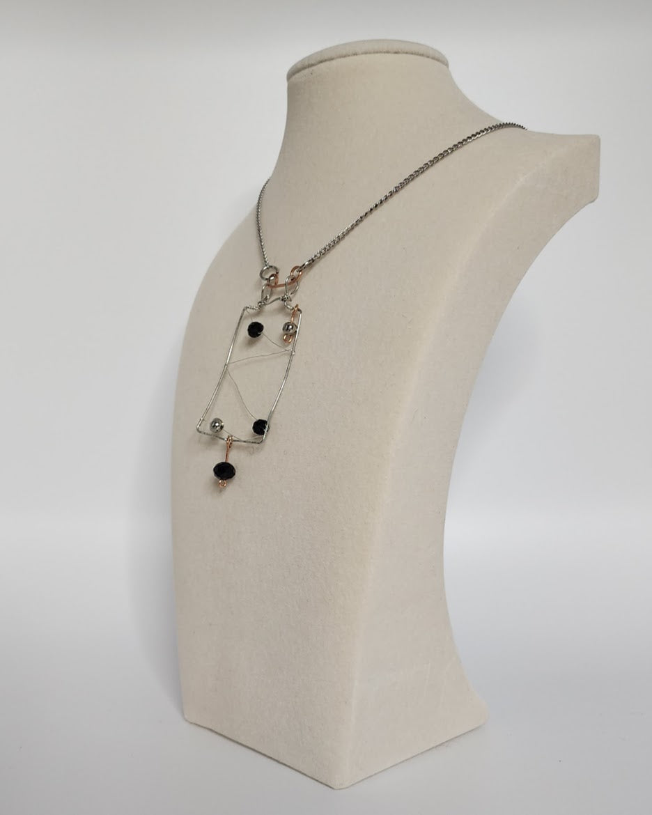 Free-Form Rectangular Mixed-Metal Necklace