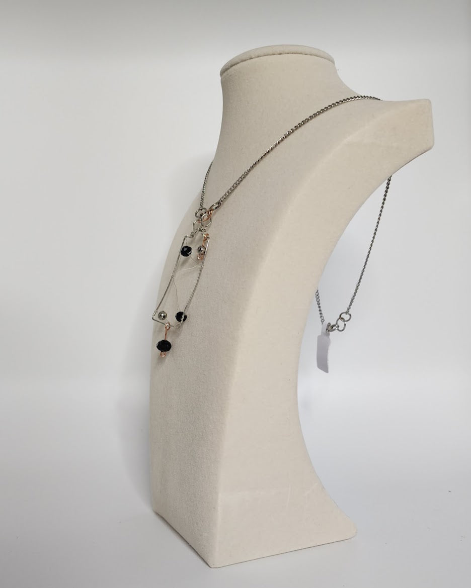 Free-Form Rectangular Mixed-Metal Necklace